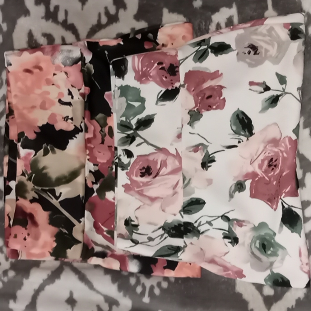 Silhouette NYC White Floral Print Pencil Skirt Women's Size Medium
